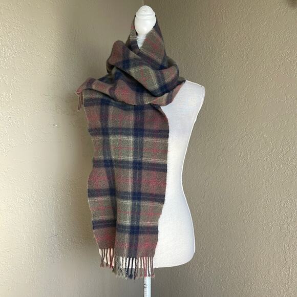 Vintage Peter Scott Scotland Wool Angora Plaid Blanket Scarf INVN1 - Picture 2 of 7